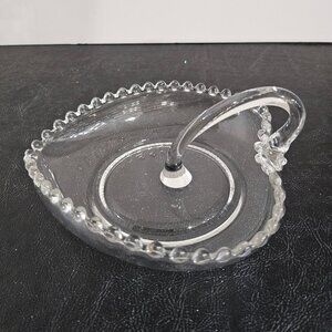 Lovely Vintage Imperial Glass "Candlewick" Heart Shape Candy Trinket Dish